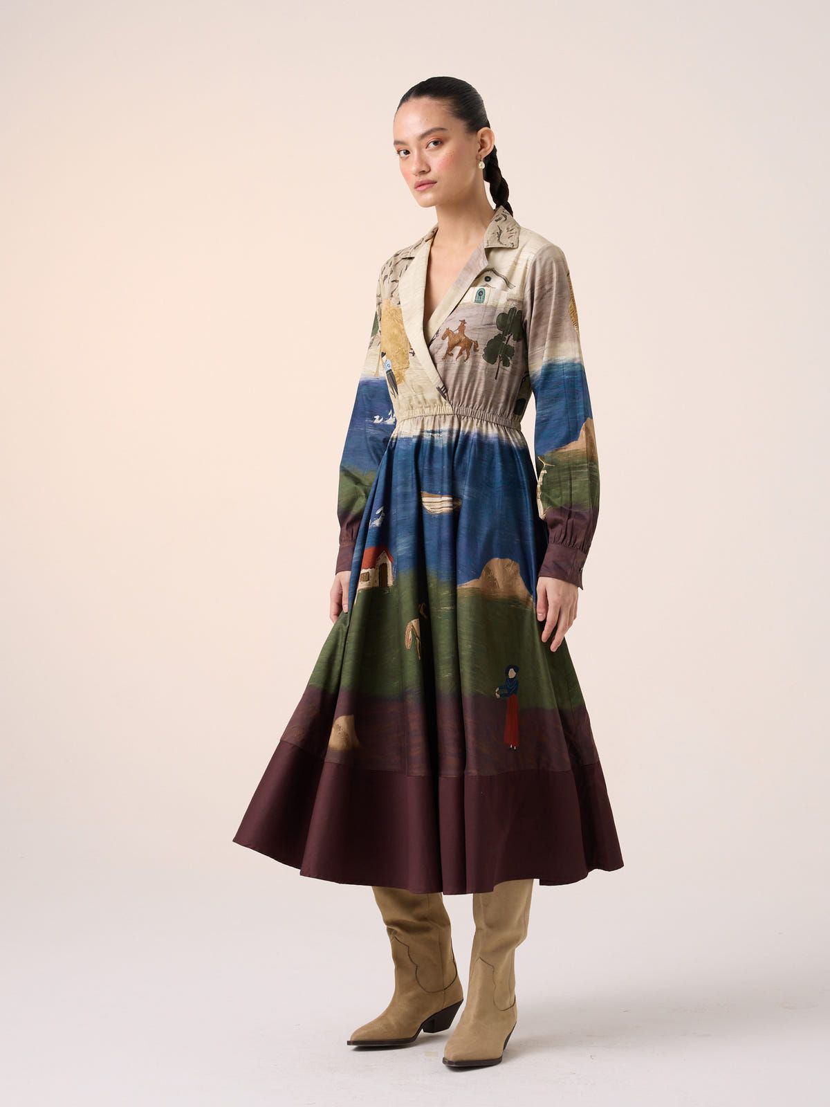 Print Blocked Dress - image 5