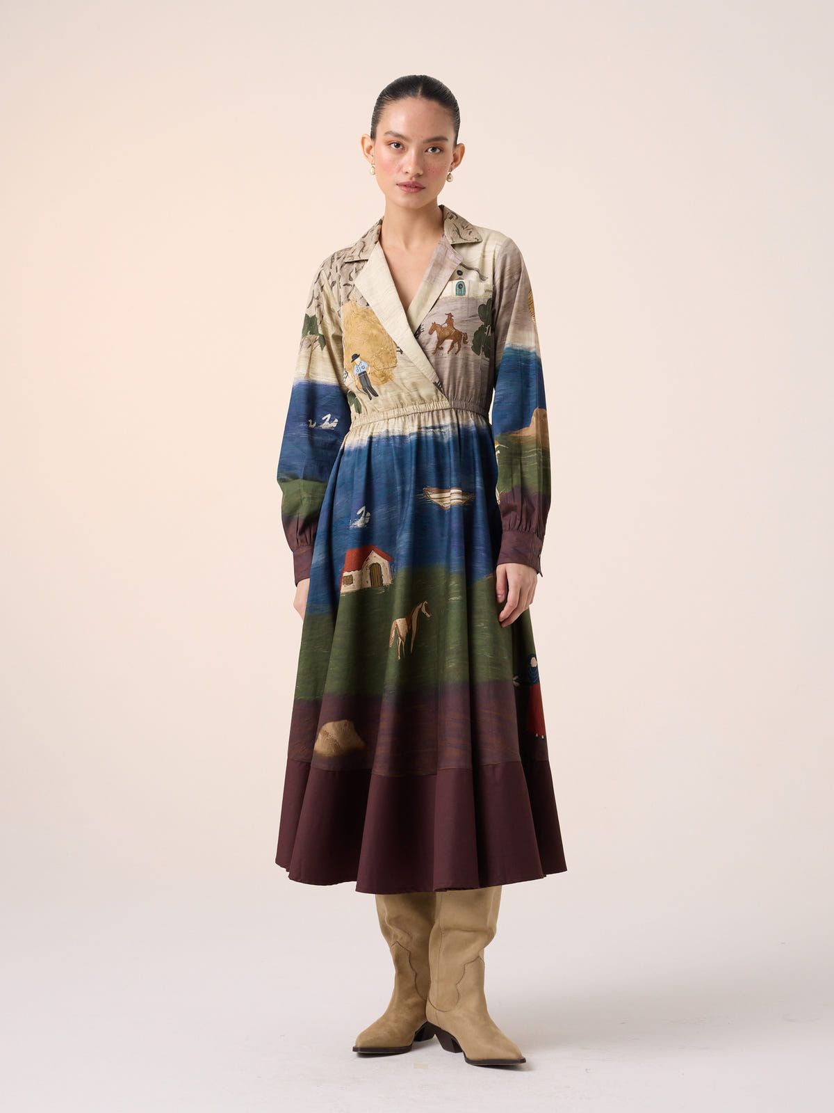 Print Blocked Dress - image 6