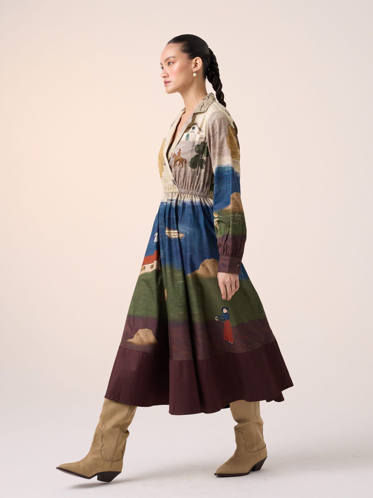 Print Blocked Dress - image 8