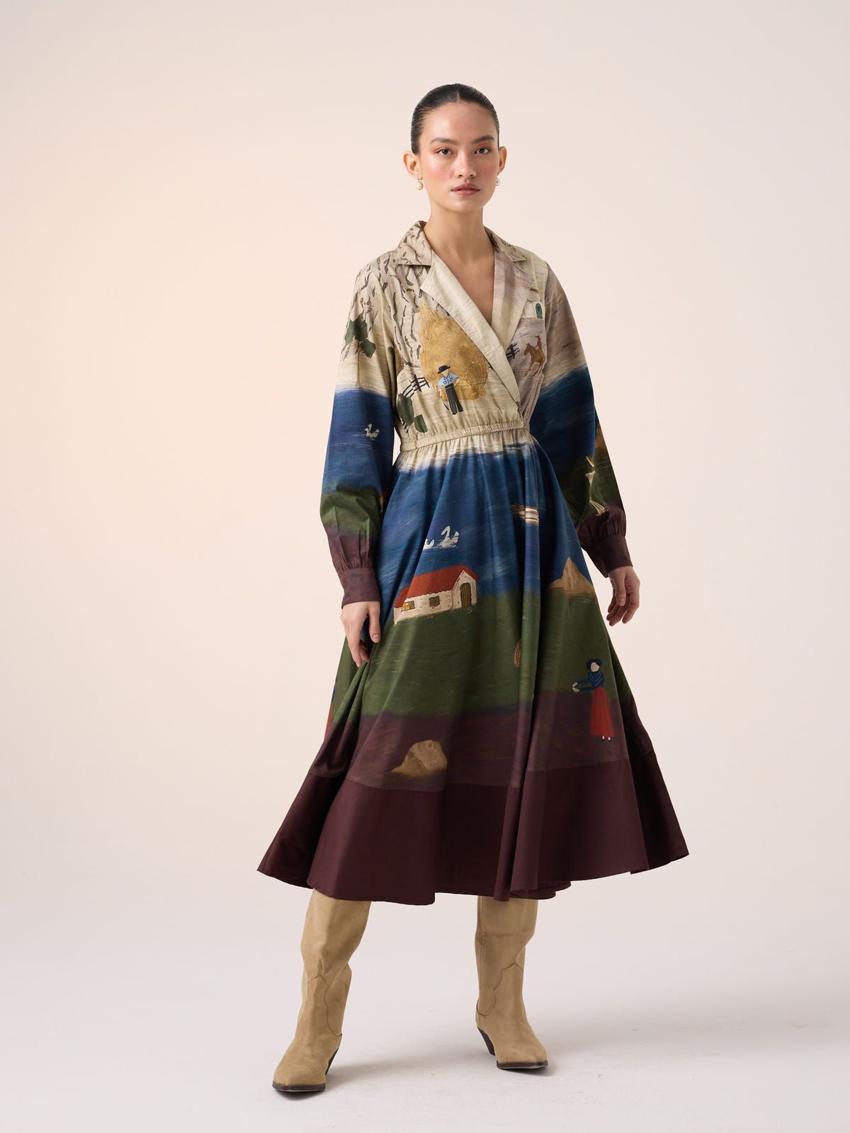 Print Blocked Dress - image 9
