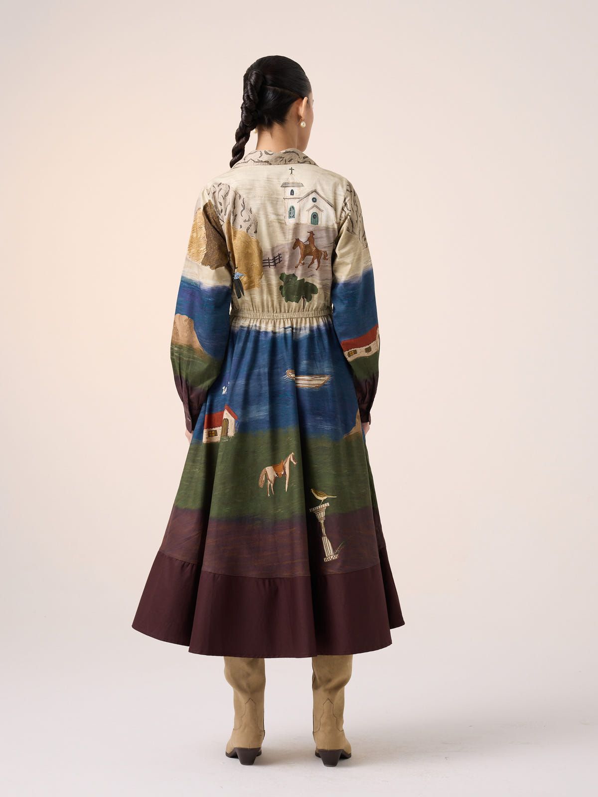 Print Blocked Dress - image 10