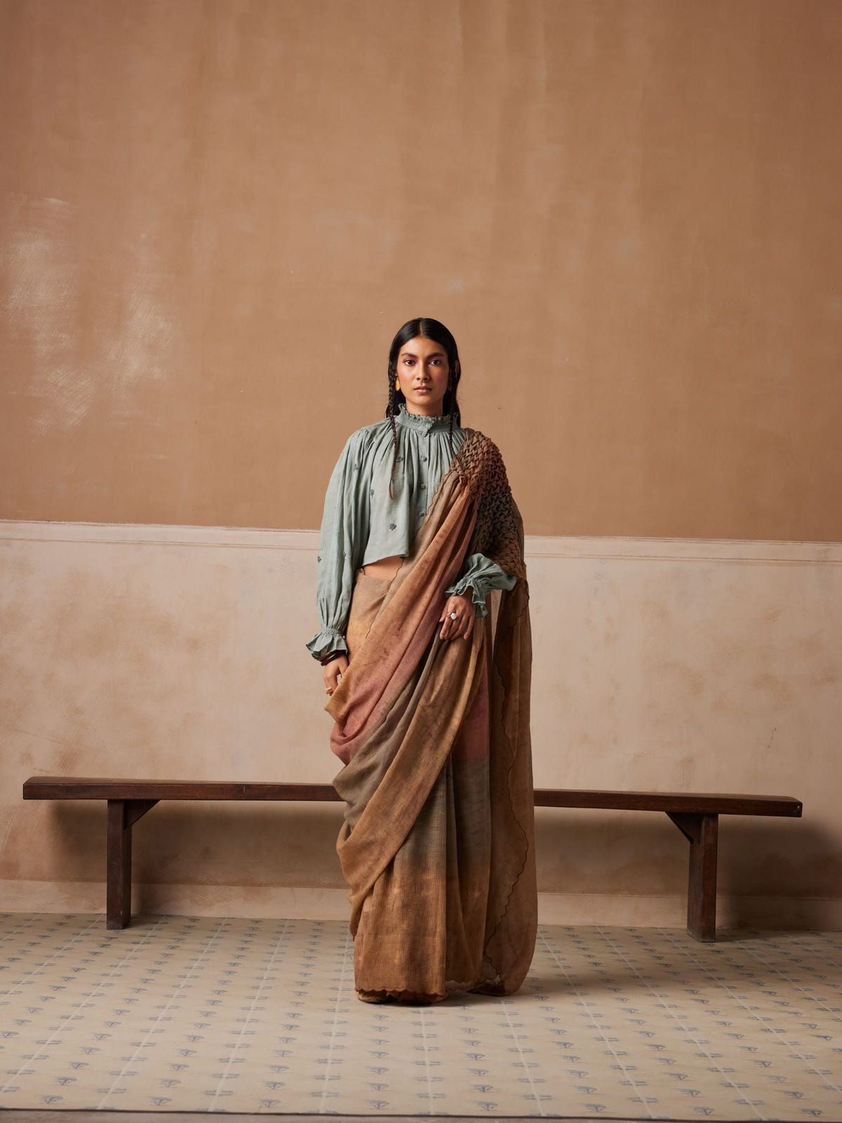 Smocked Saree - image 2