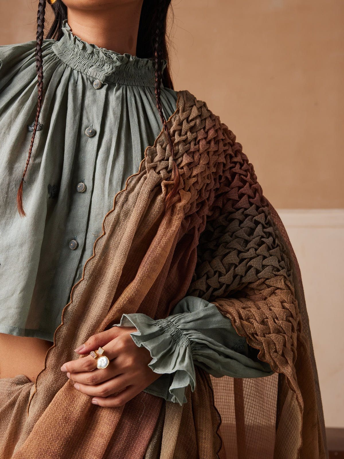 Smocked Saree - image 5