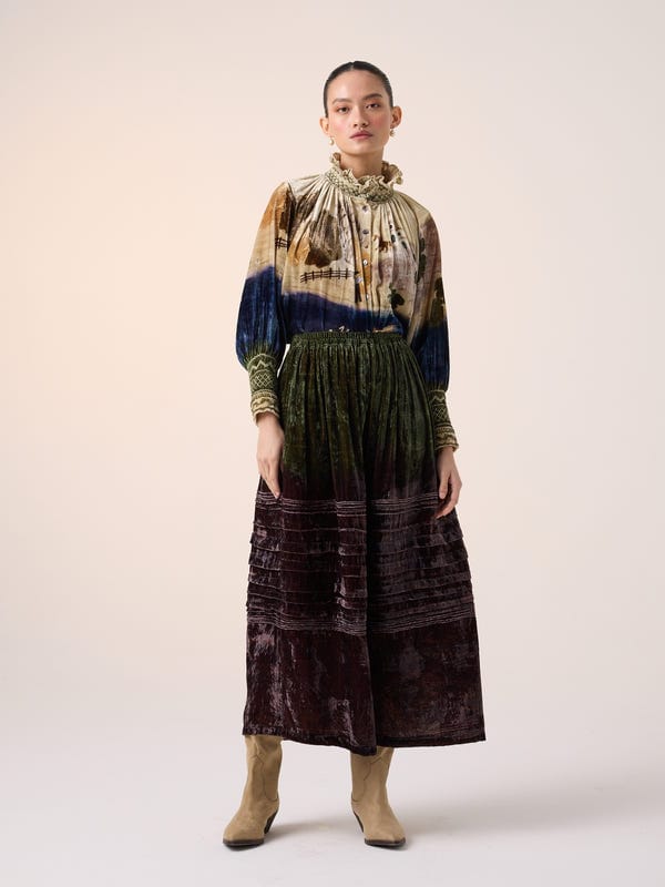 Cord — Pintuck Skirt