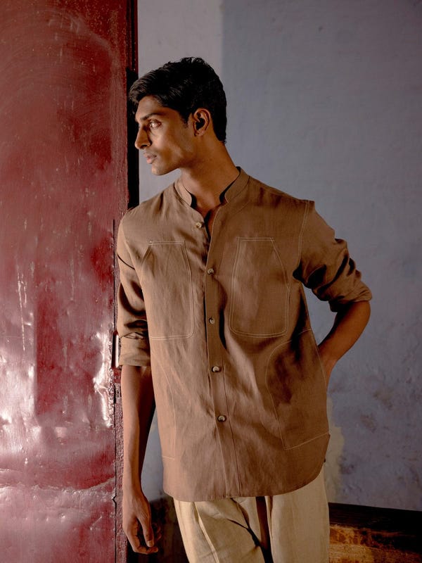 Cord — Stitch Collarless Shirt