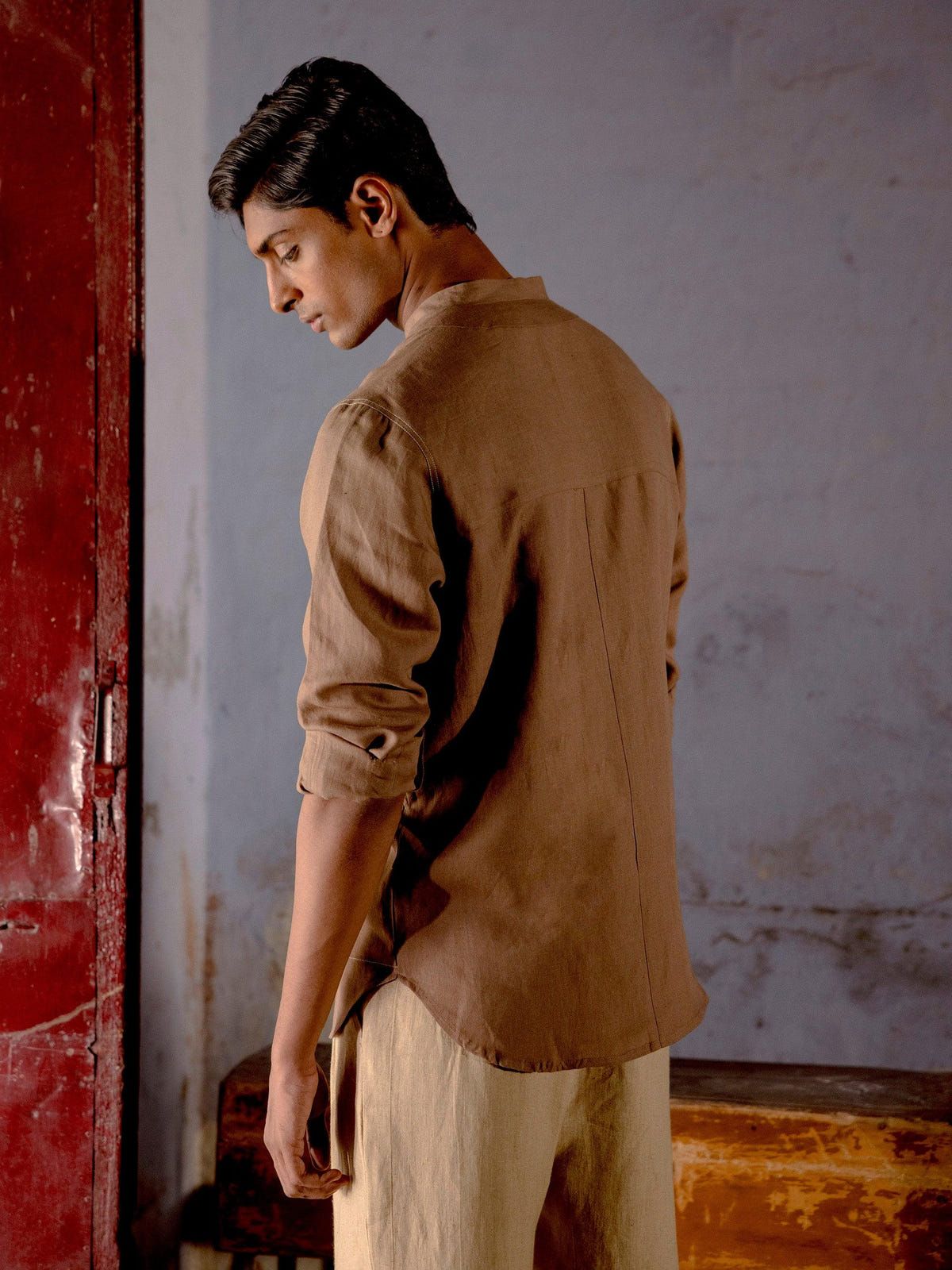 Stitch Collarless Shirt - image 3