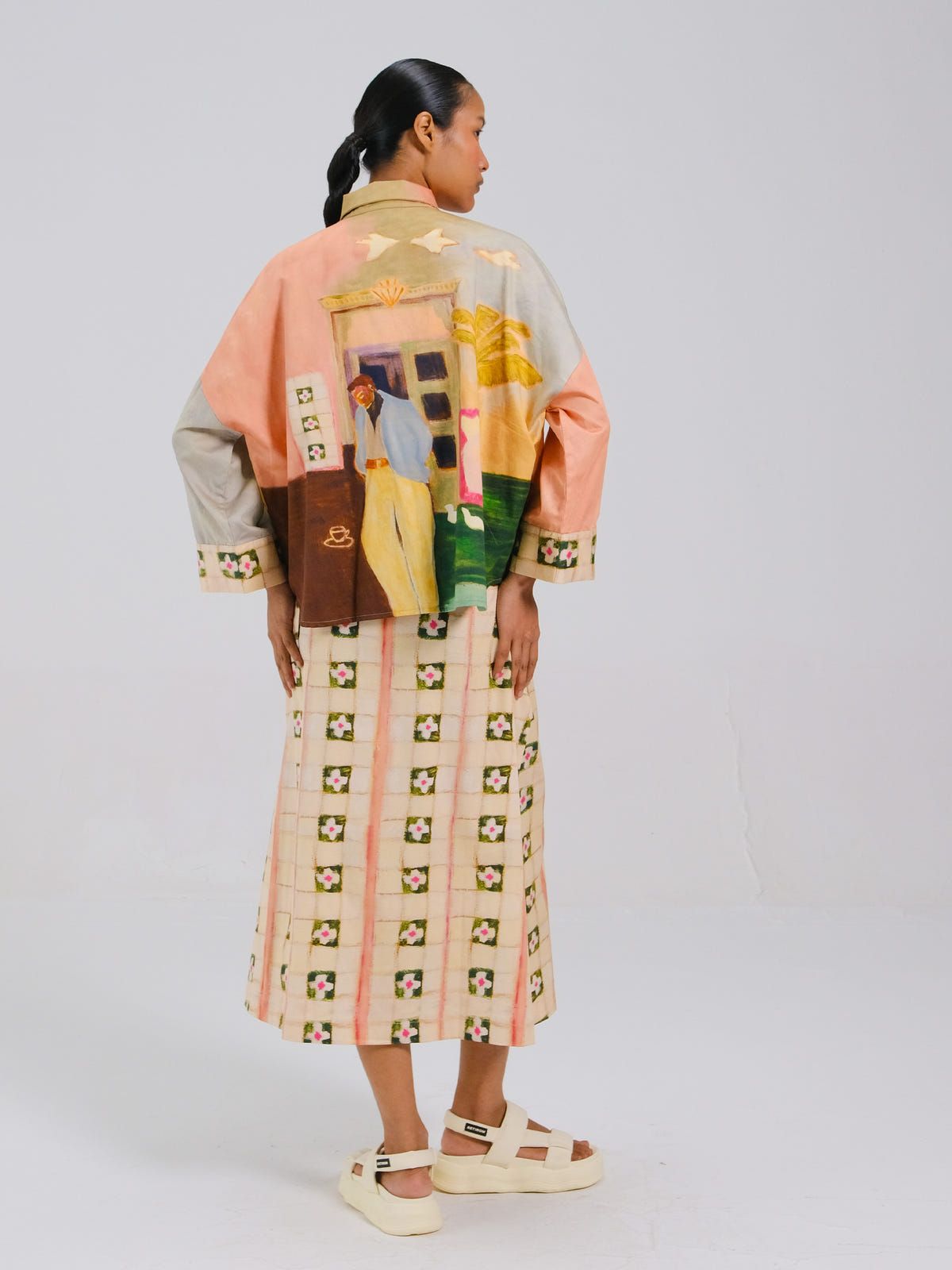 Panel Shirt Set(Panel Shirt + Wrap Skirt) - image 5