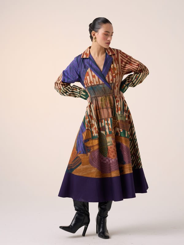 Cord — Print Blocked Dress