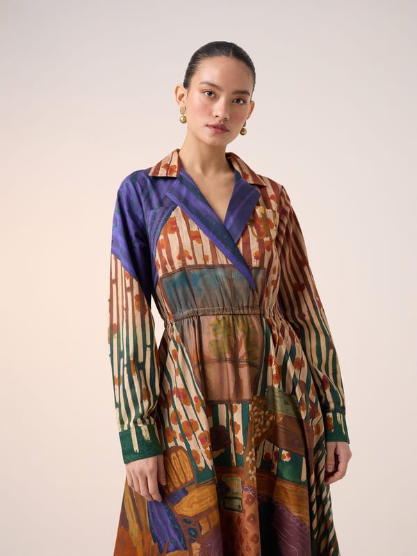 Cord — Print Blocked Dress