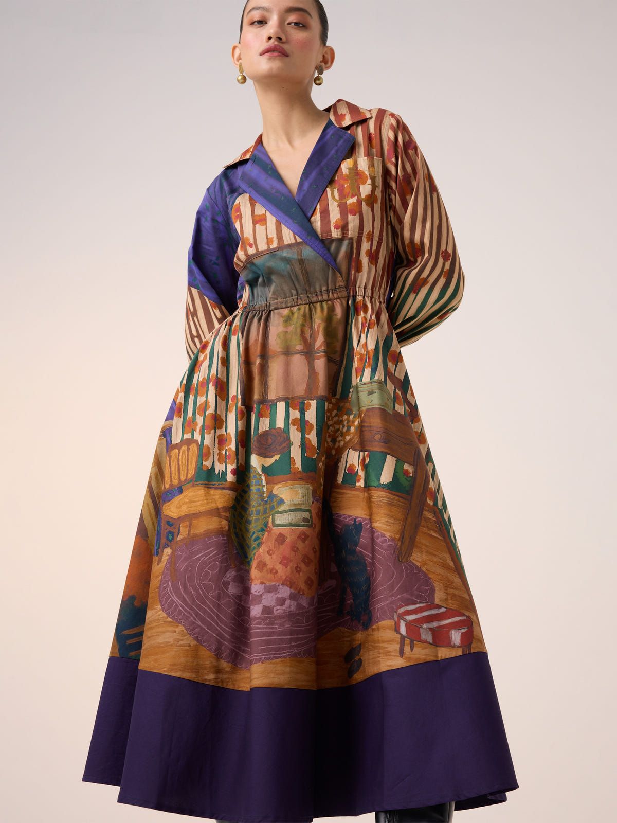 Print Blocked Dress - image 5