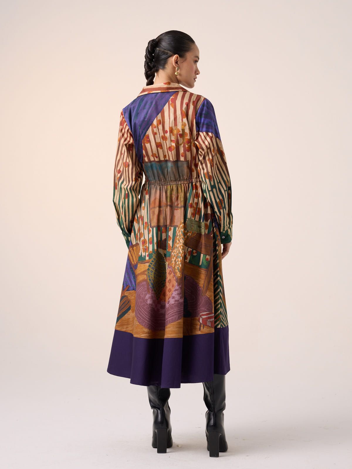 Print Blocked Dress - image 6