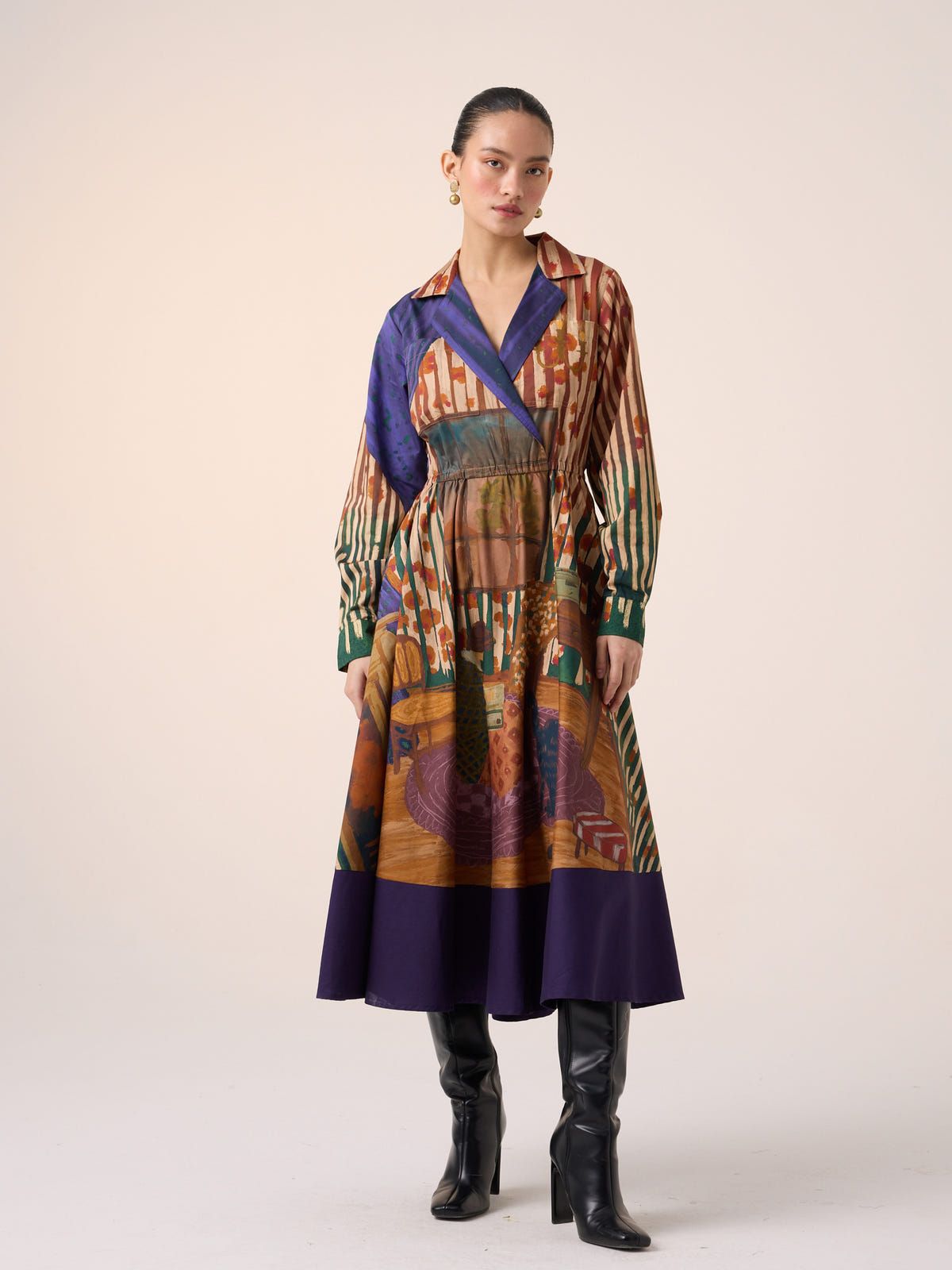 Print Blocked Dress - image 8