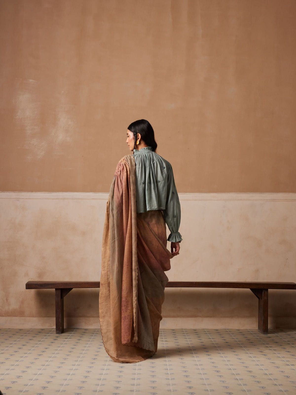 Smocked Saree + Top - image 6