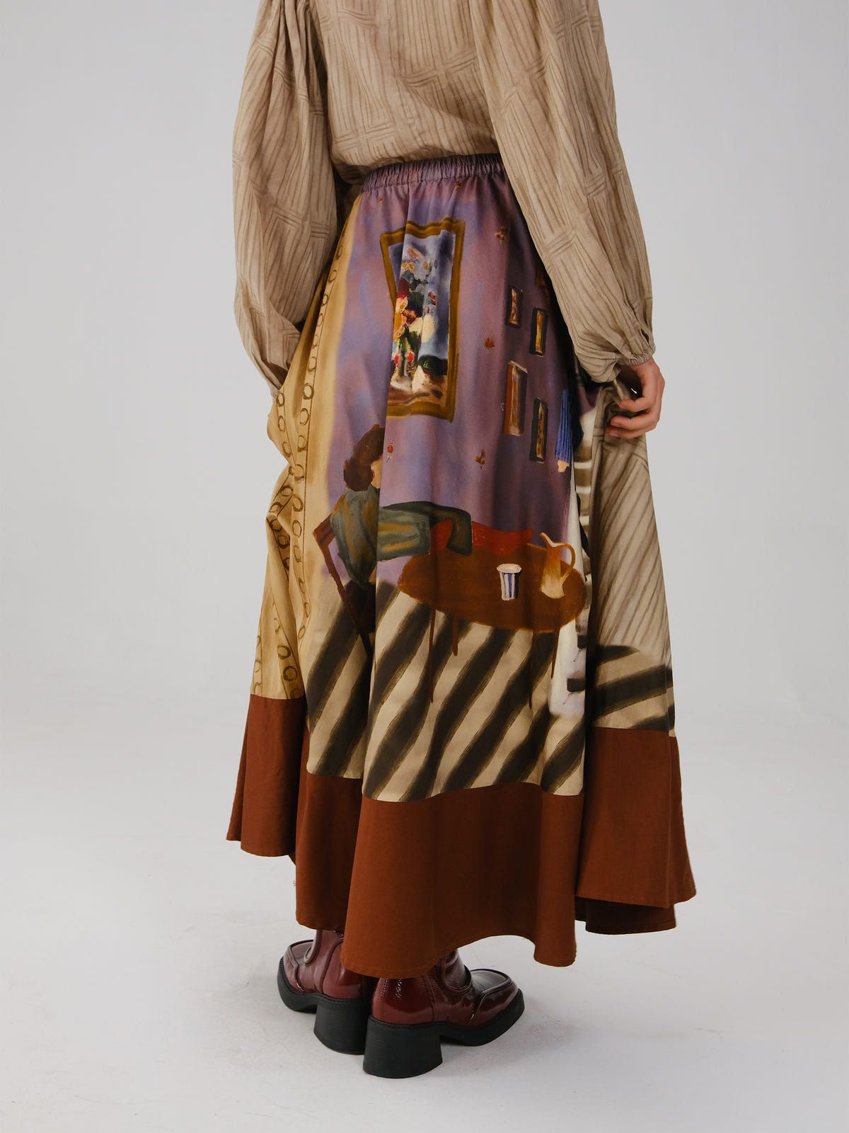 Print Blocked Skirt - image 2