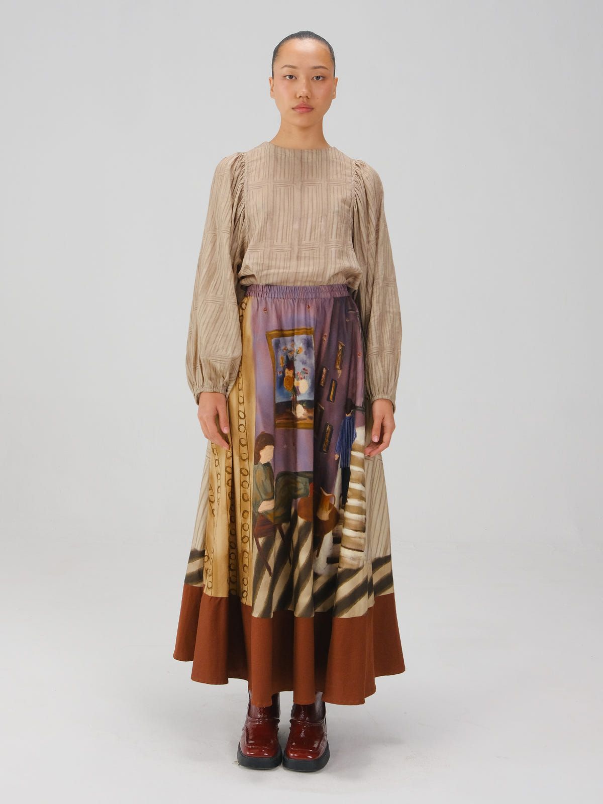 Print Blocked Skirt - image 4