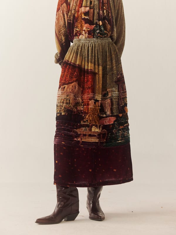 Cord — Pintuck Skirt