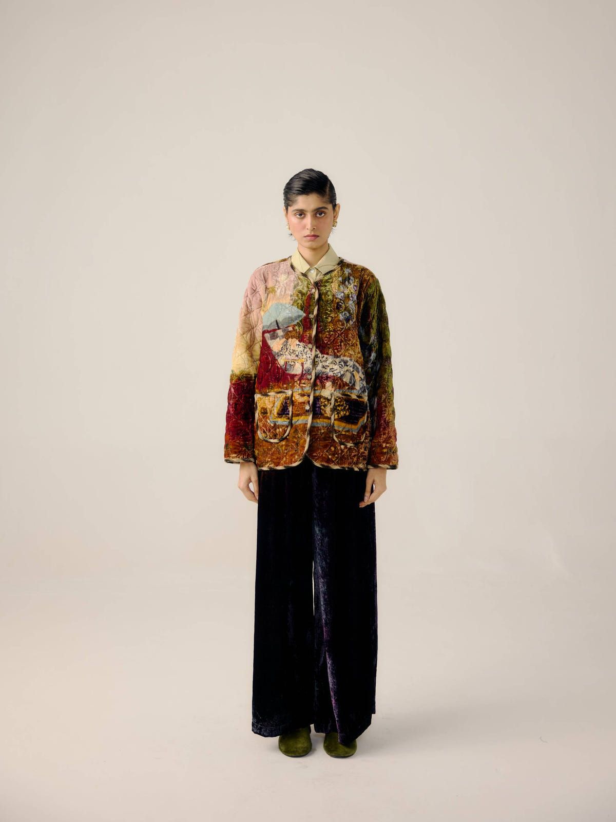 Collarless Quilted Jacket - image 6