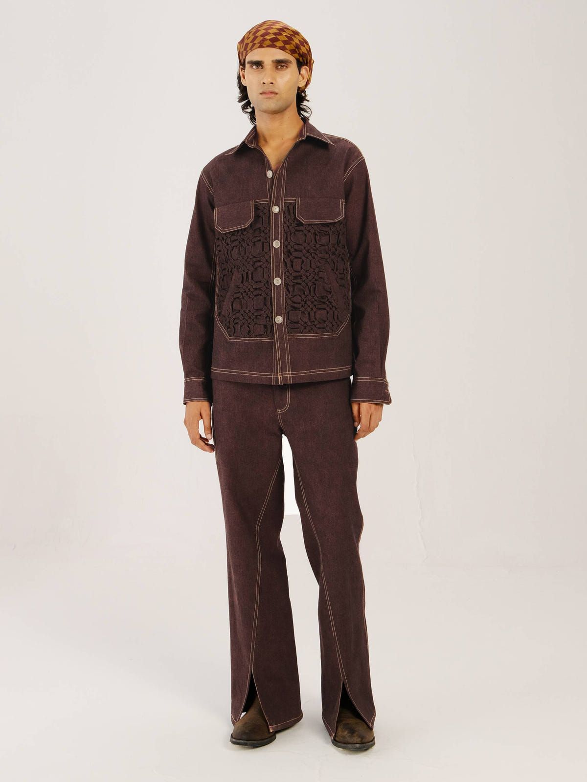 Smocked Collar Jacket Set - image 1