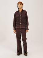 Smocked Collar Jacket Set view 1