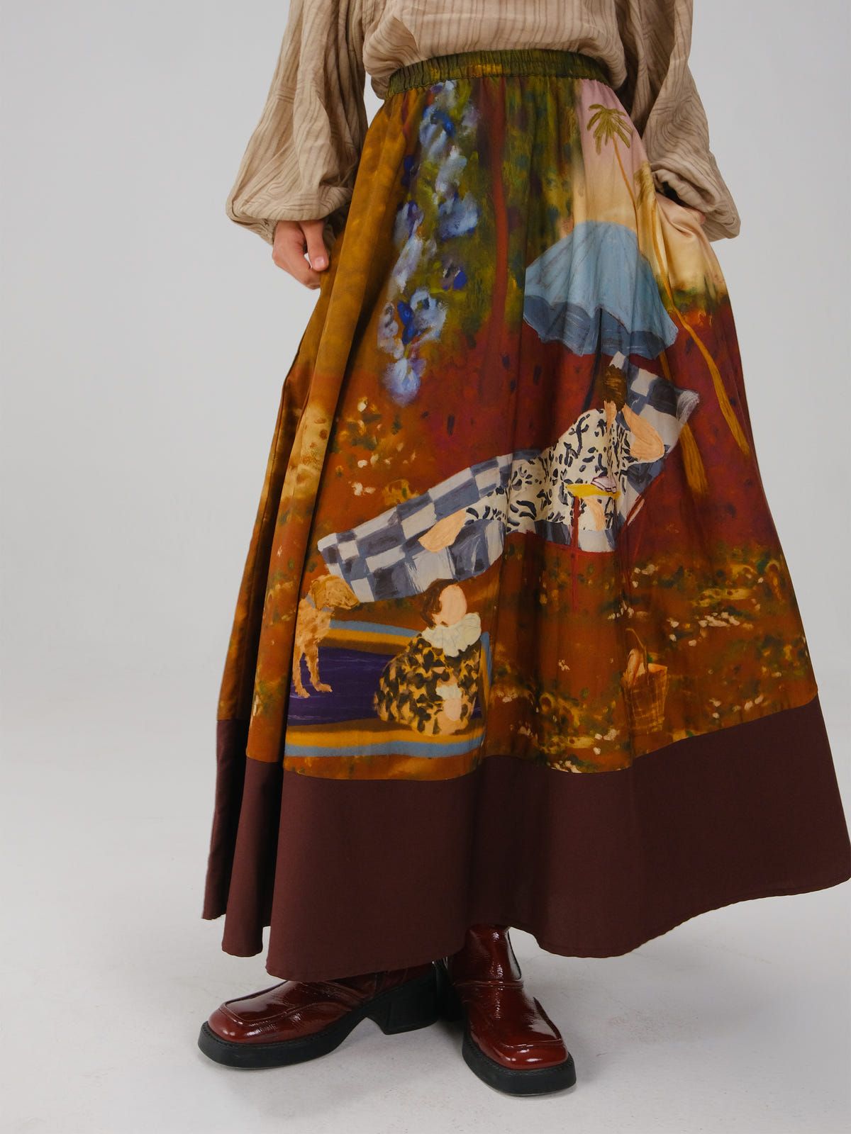 Print Blocked Skirt - image 2