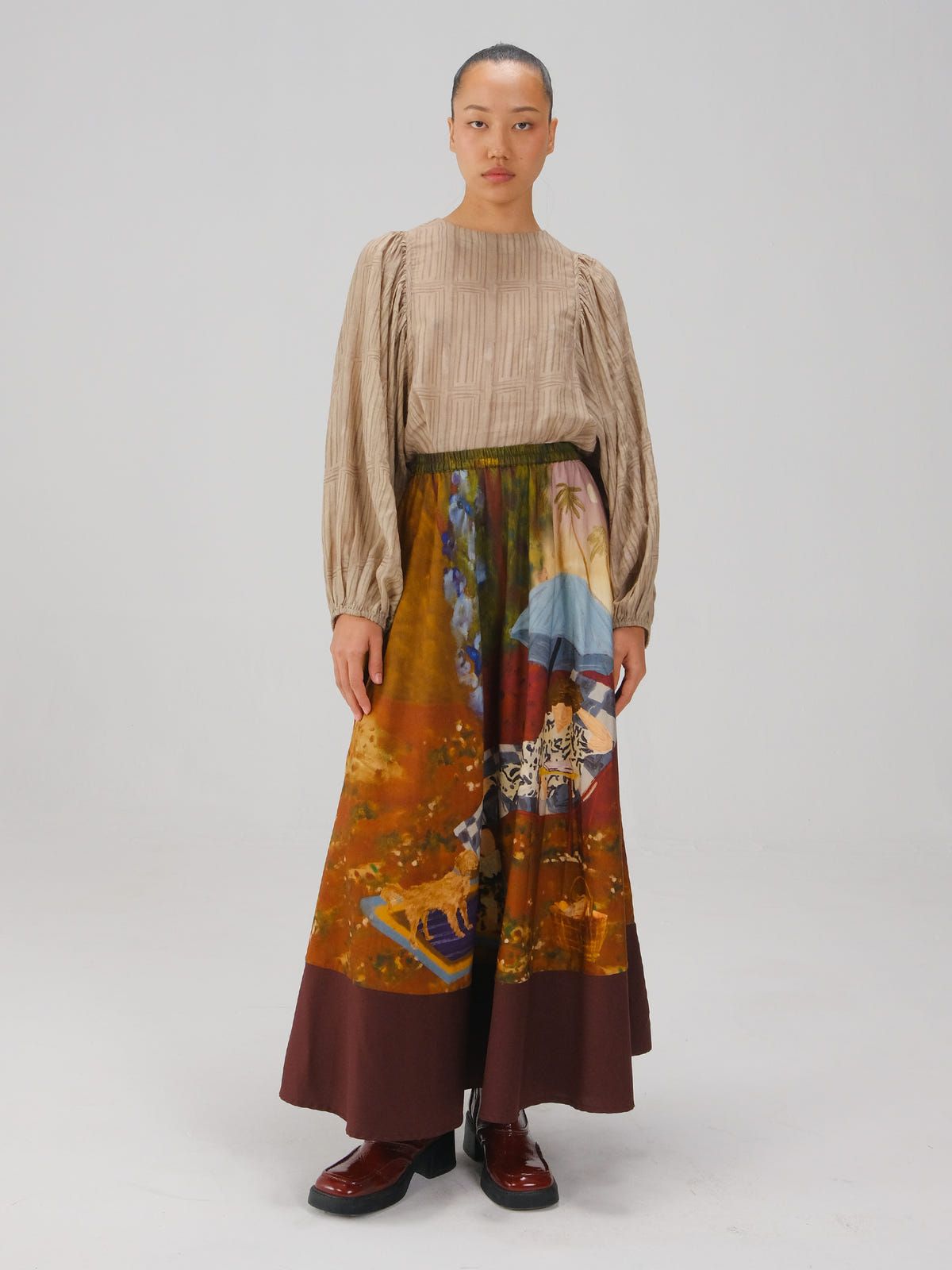 Print Blocked Skirt - image 5