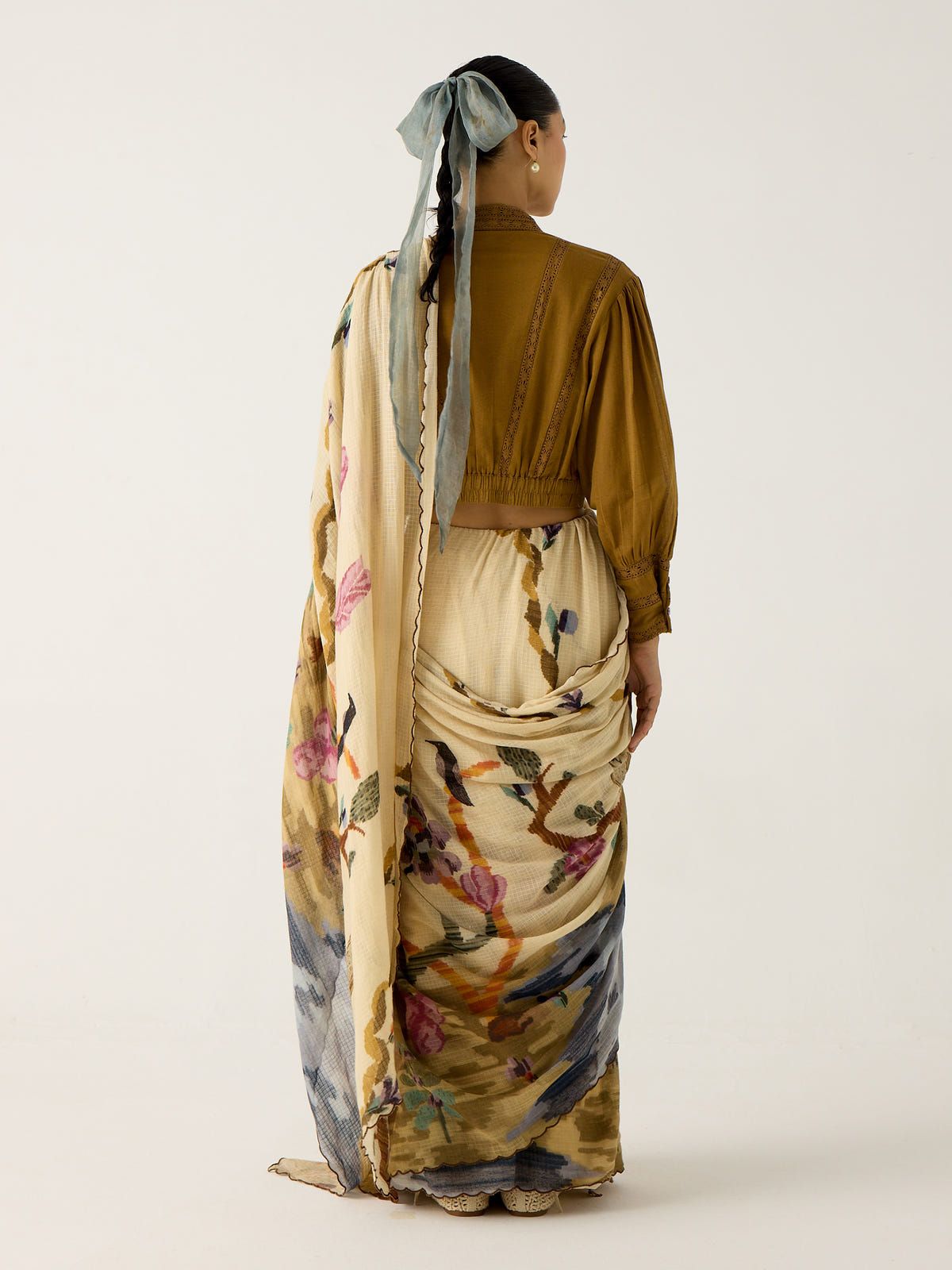 Smocked Saree + Top - image 7