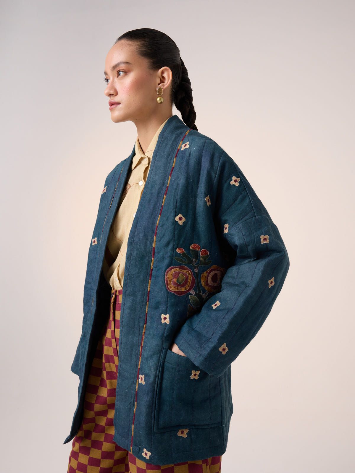 Quilted Front Open Jacket - image 7