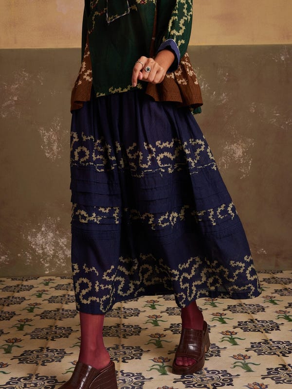 Cord — Pintuck Skirt