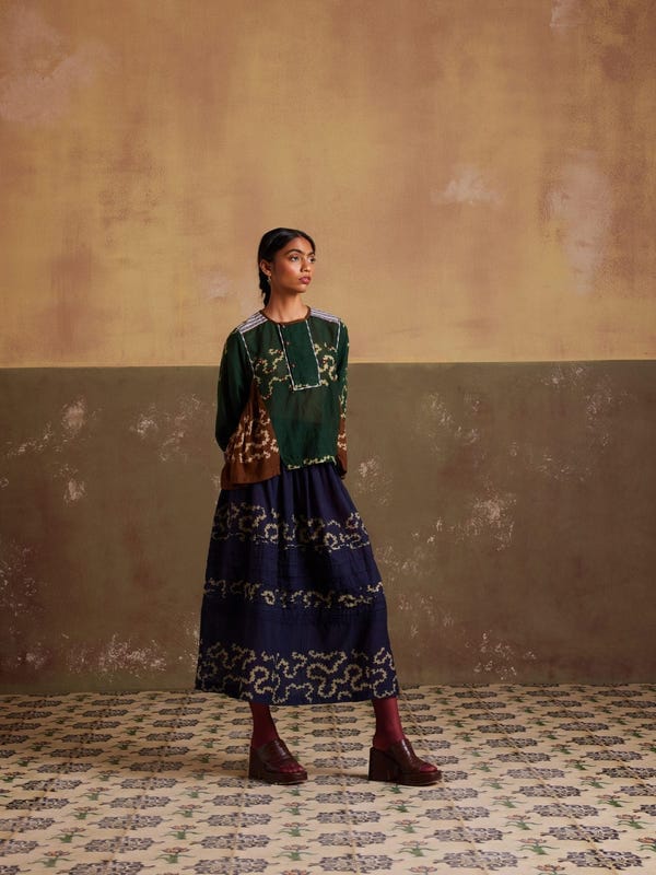 Cord — Pintuck Skirt