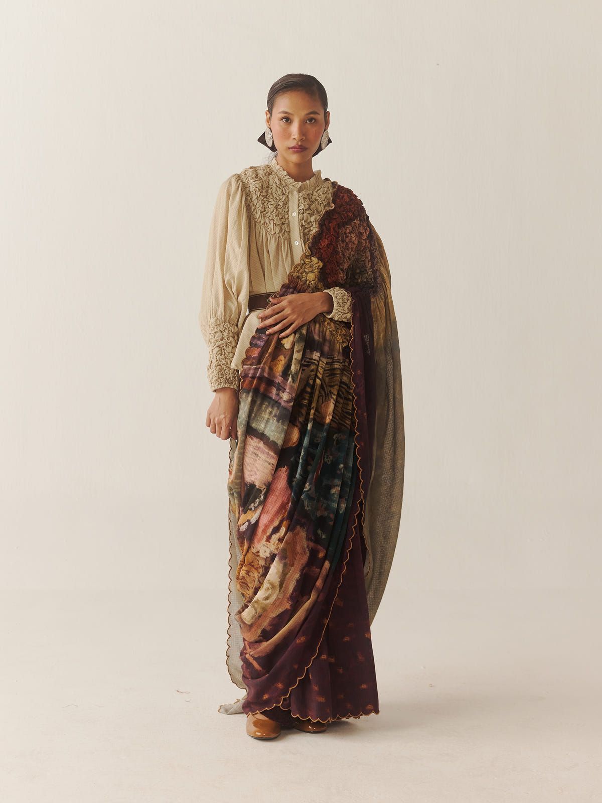 Smocked Saree - image 4