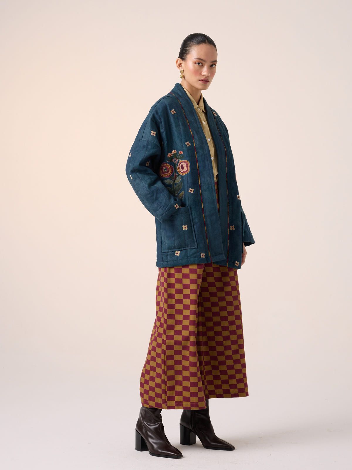 Quilted Front Open Jacket Set - image 2