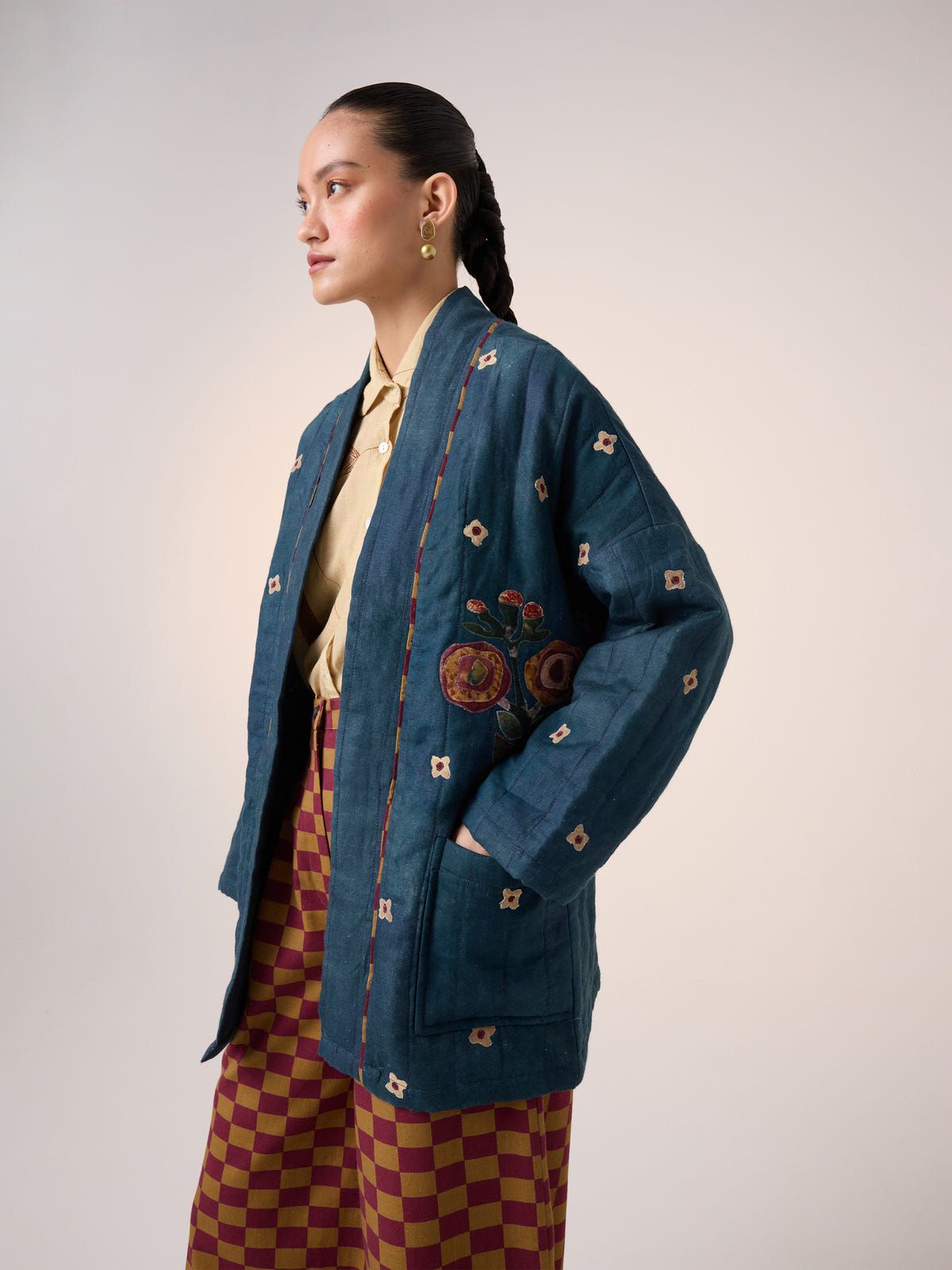 Quilted Front Open Jacket Set - image 3