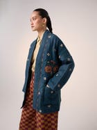 Quilted Front Open Jacket Set view 3