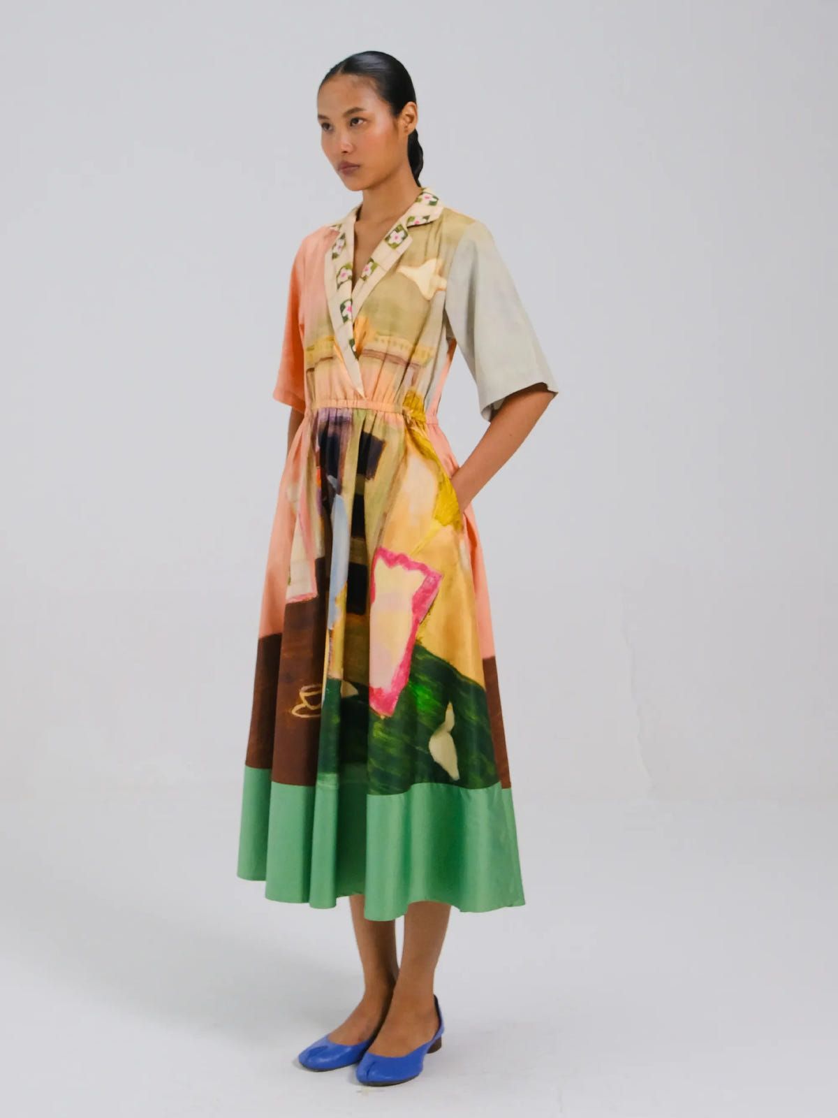 Print Blocked Dress - image 2