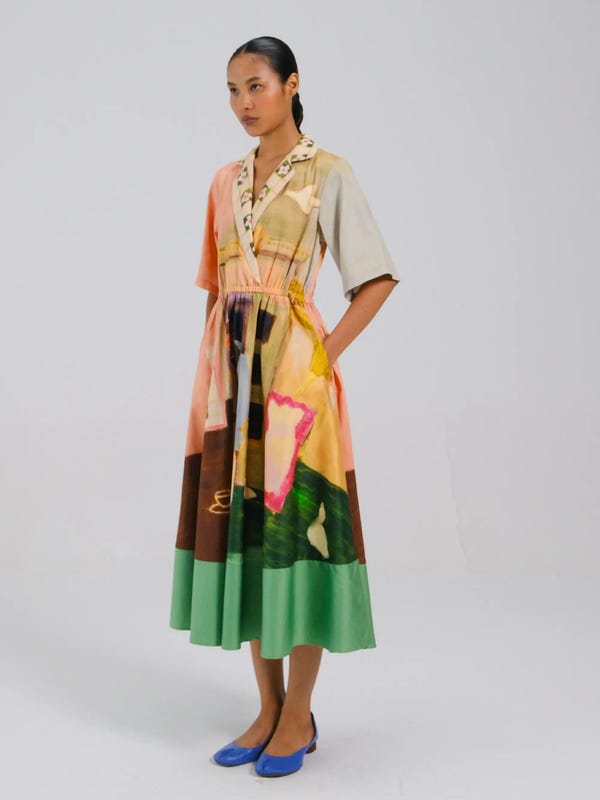 Cord — Print Blocked Dress