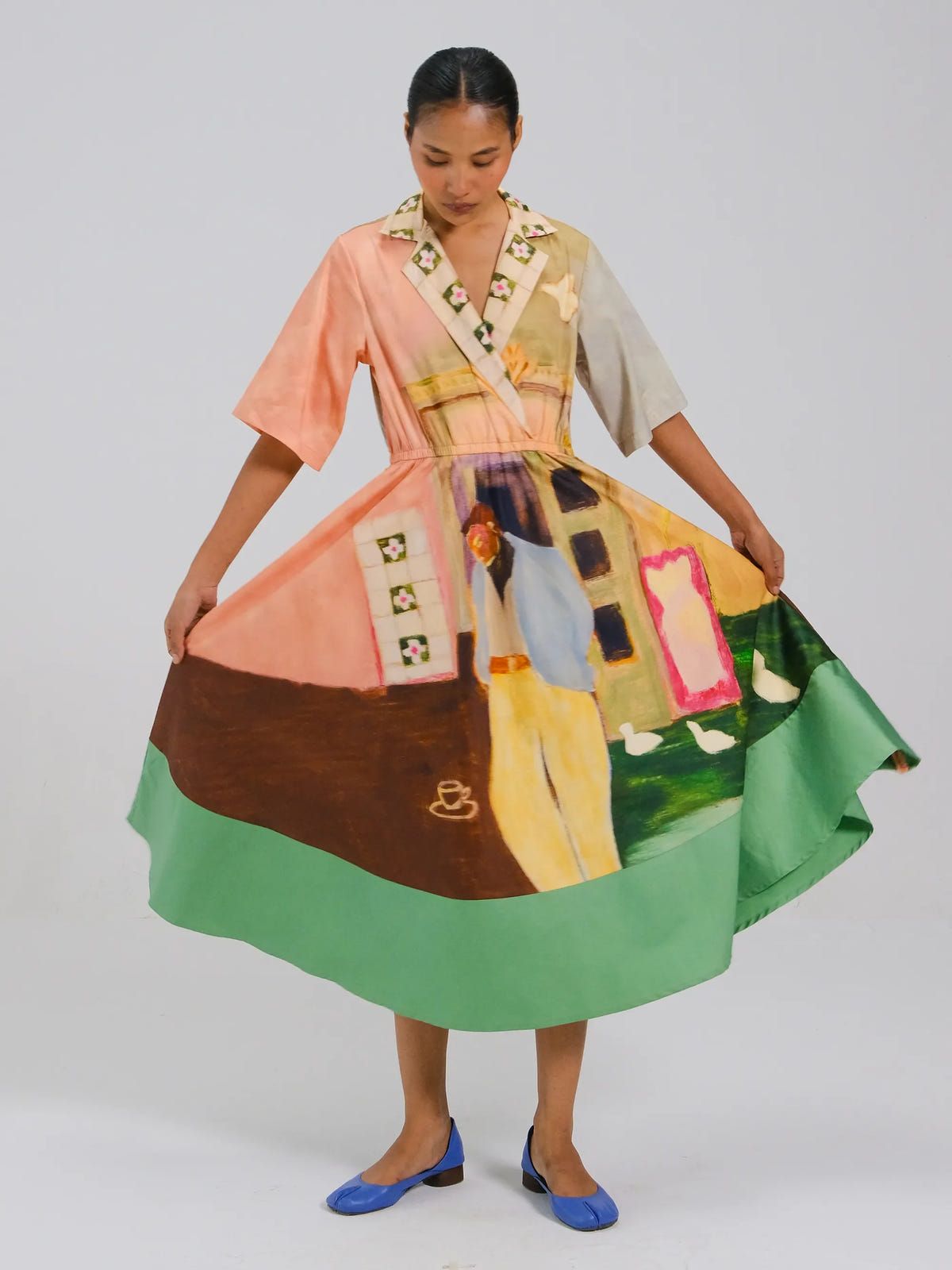 Print Blocked Dress - image 3