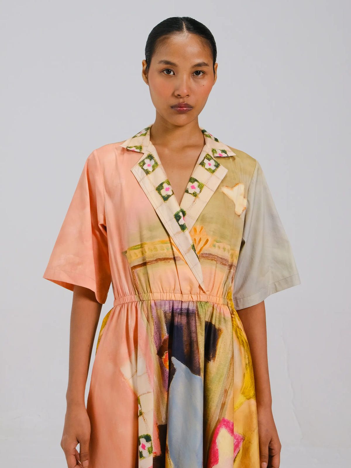 Print Blocked Dress - image 6