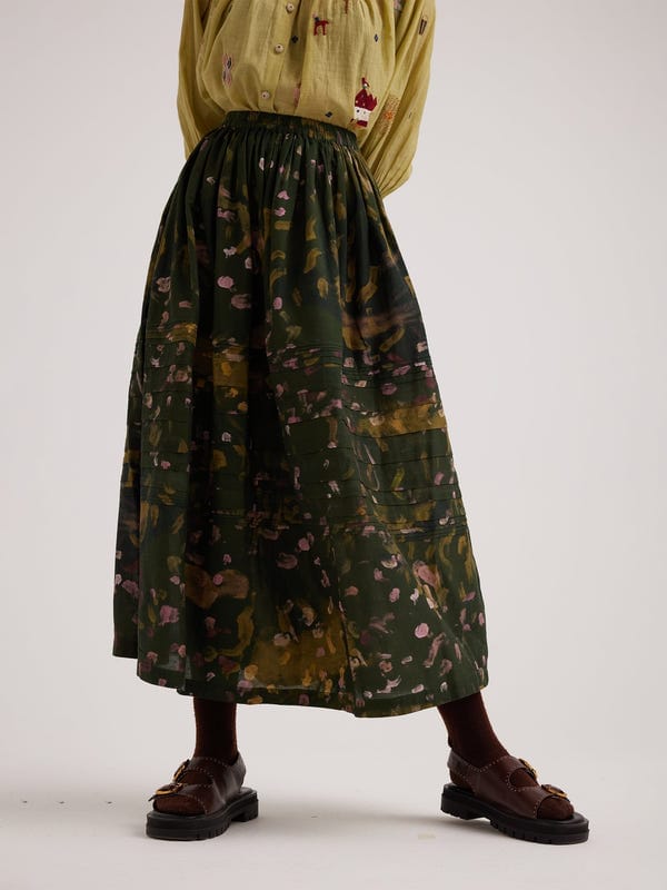 Cord — Pintuck Skirt