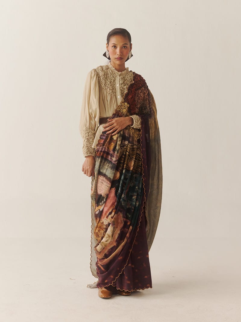 Smocked Saree + Top