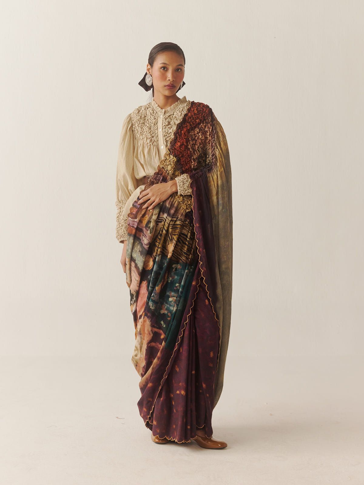 Smocked Saree + Top - image 3