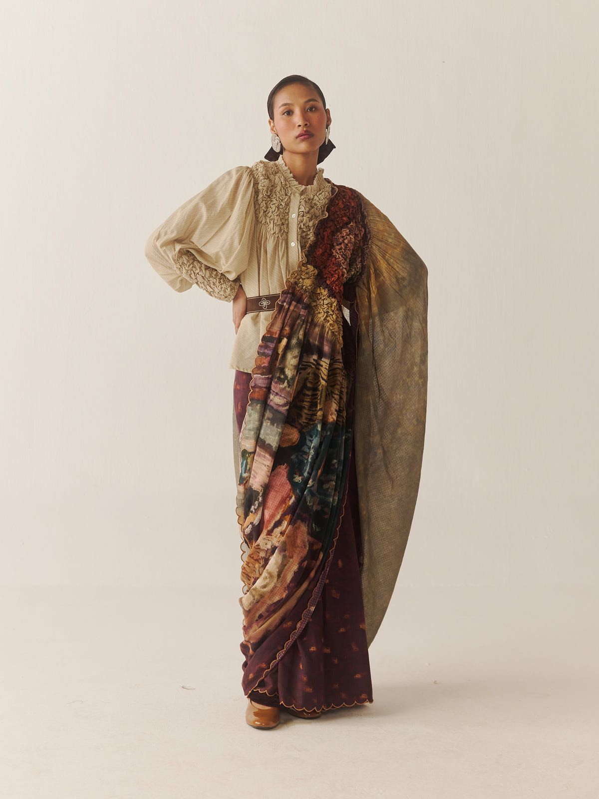 Smocked Saree + Top - image 4
