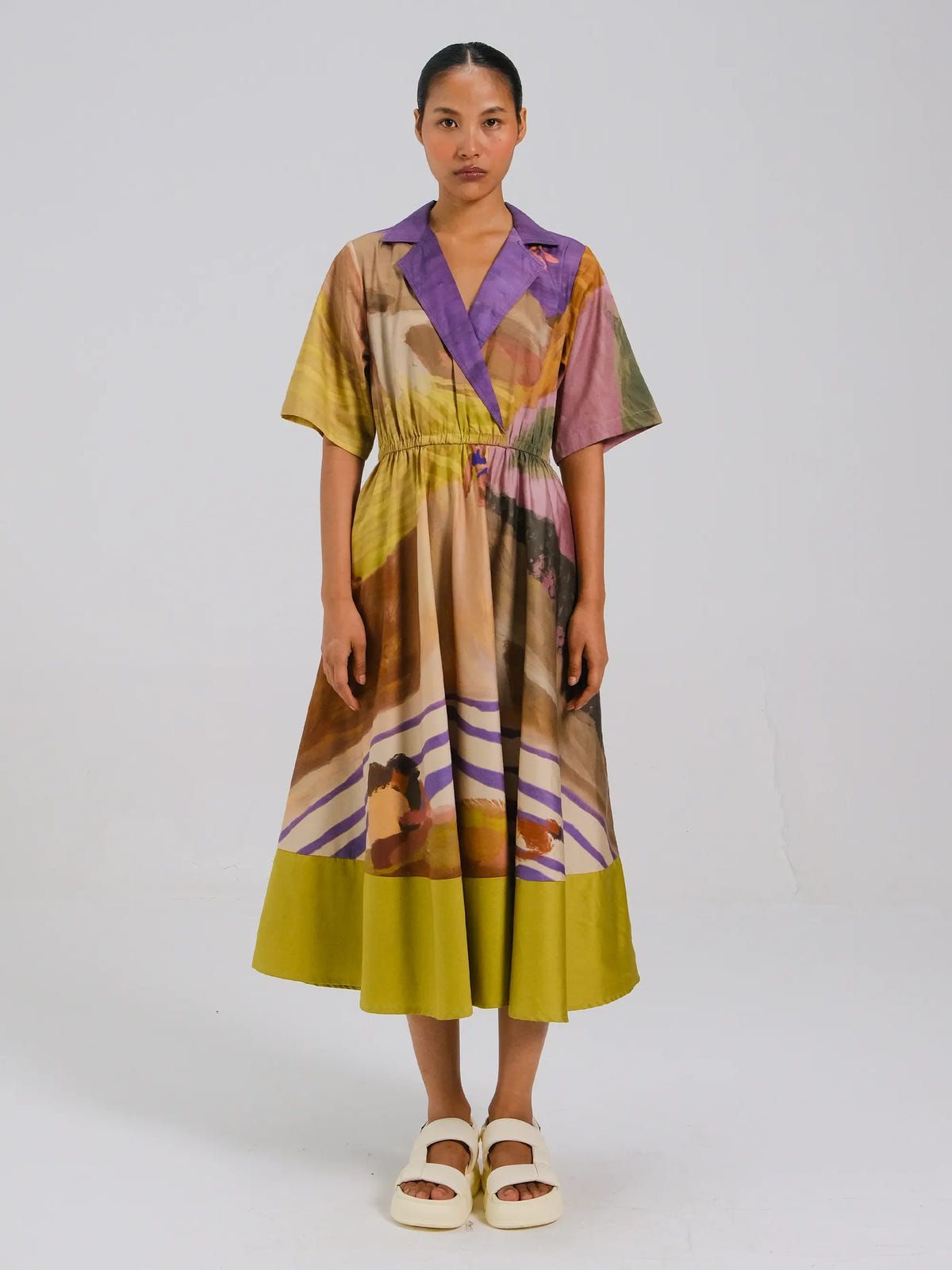 Print Blocked Dress - image 1
