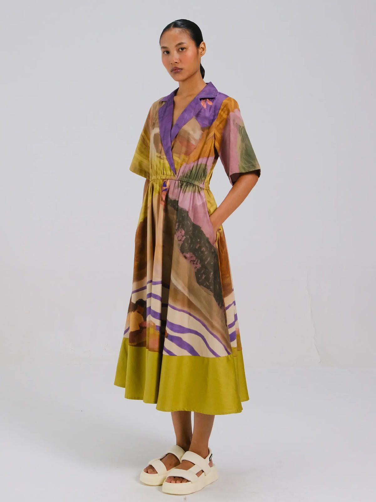 Print Blocked Dress - image 3