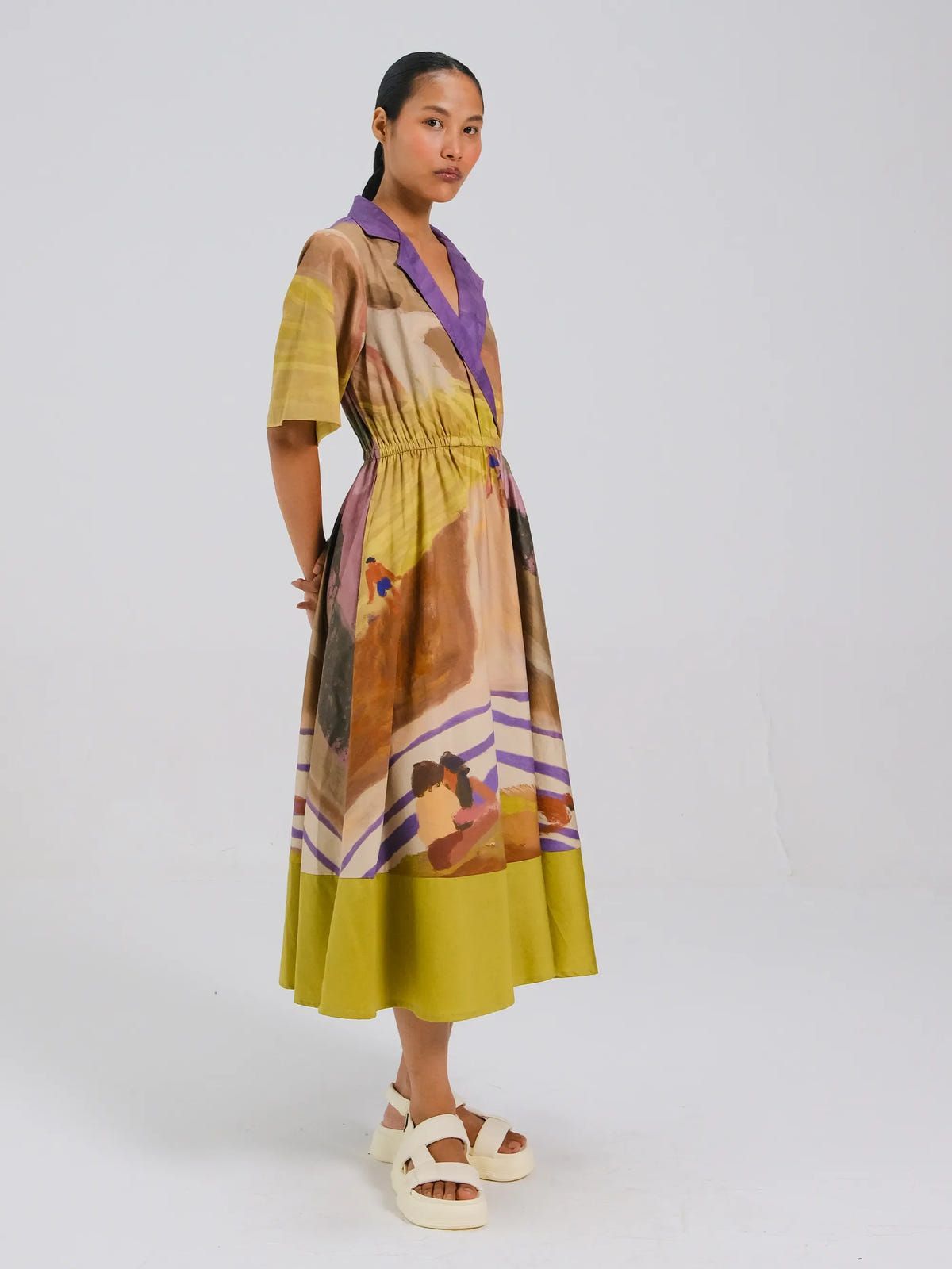 Print Blocked Dress - image 4
