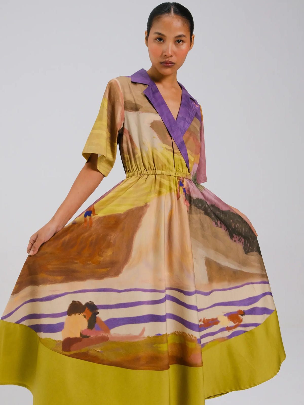 Print Blocked Dress - image 7