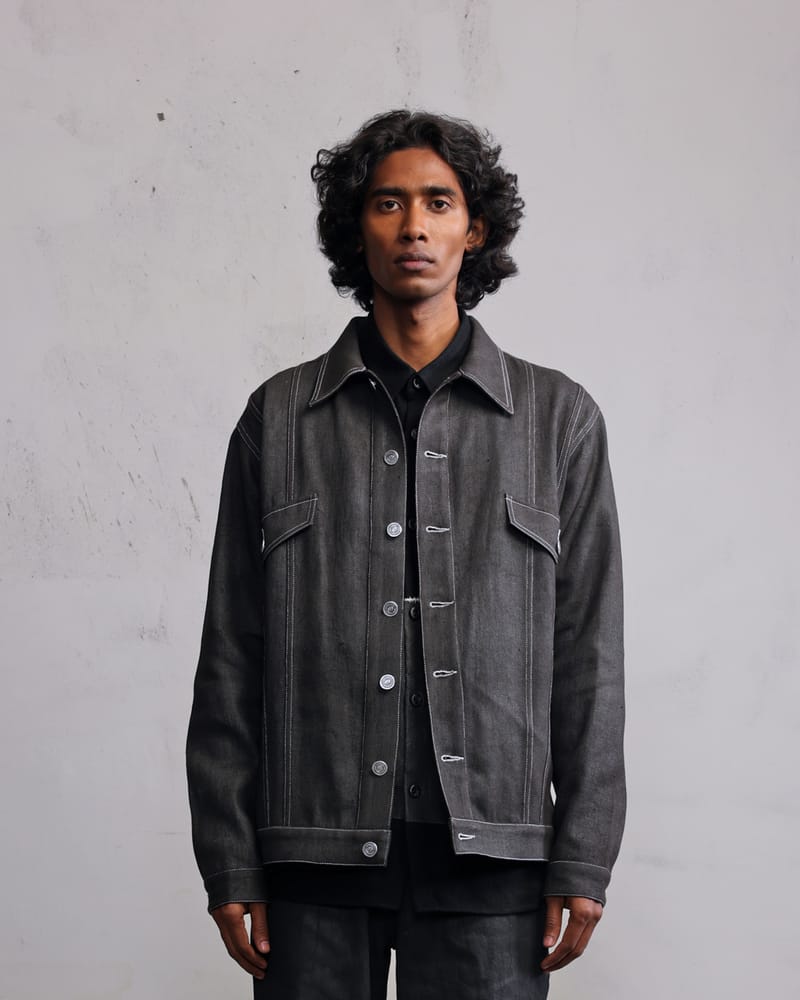 Silver coated denim jacket