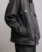Silver coated denim jacket view 3