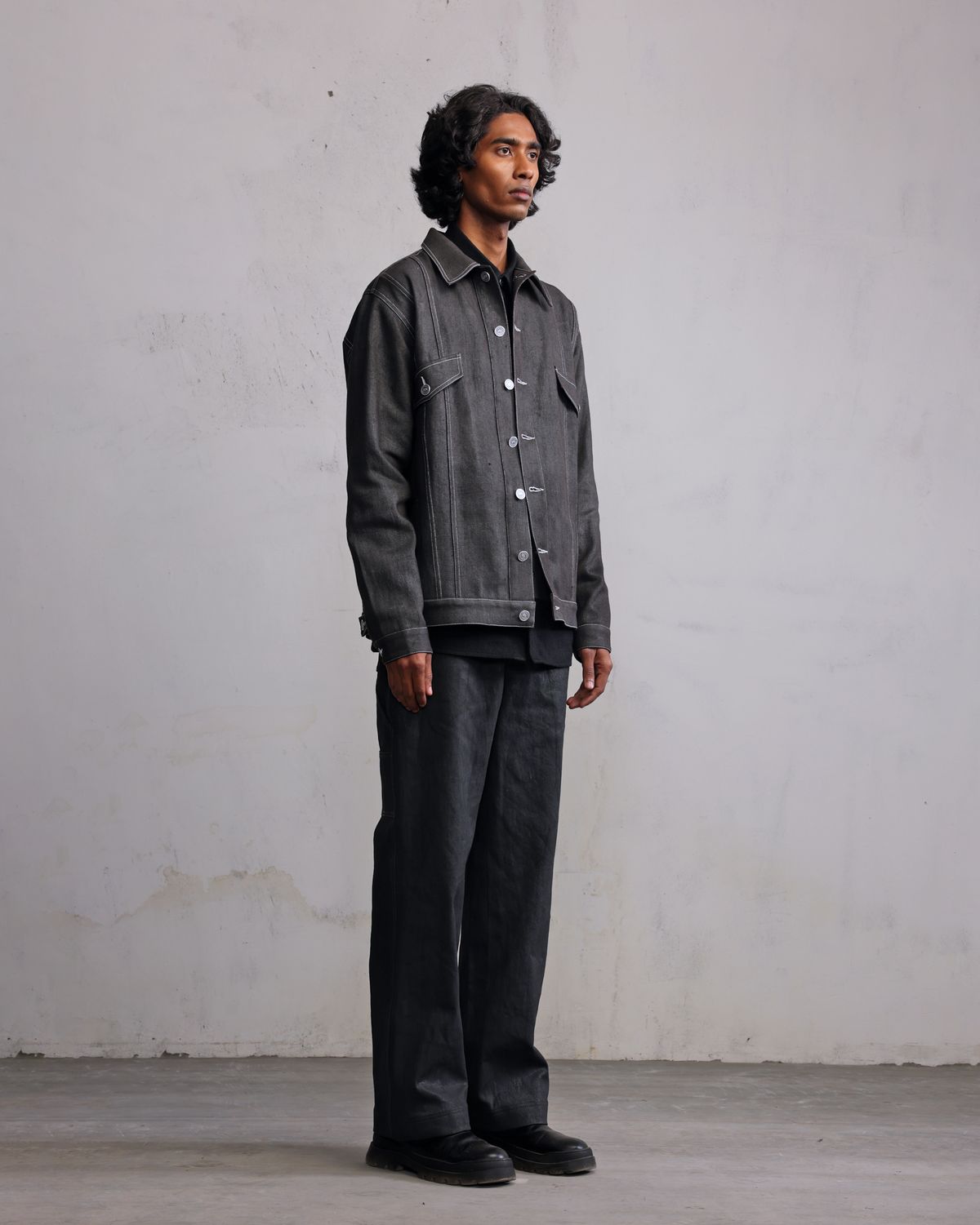 Silver coated denim jacket - image 4