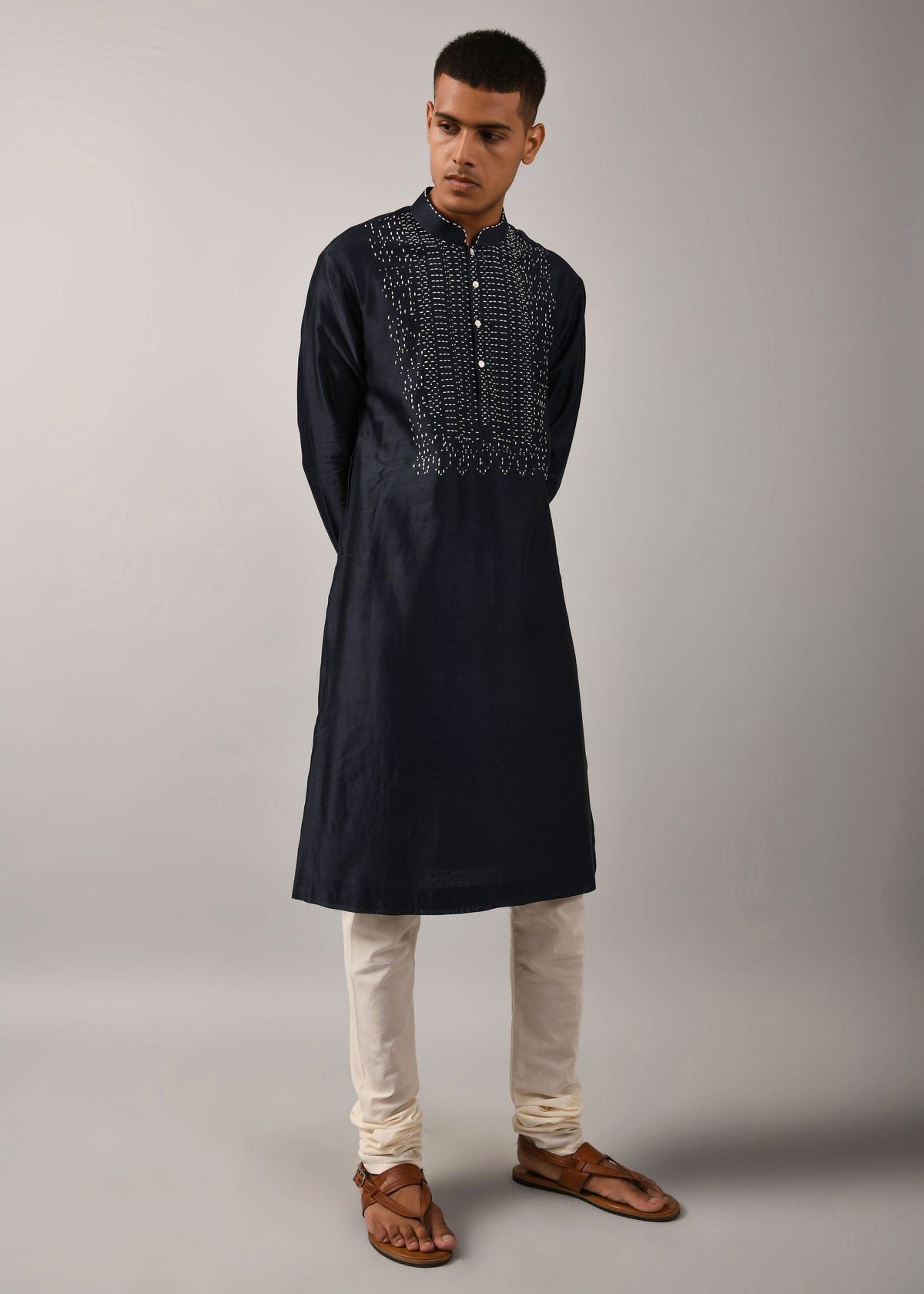 Navy Morse Code Yoke Kurta Set - image 1