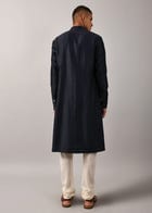 Navy Morse Code Yoke Kurta Set view 5